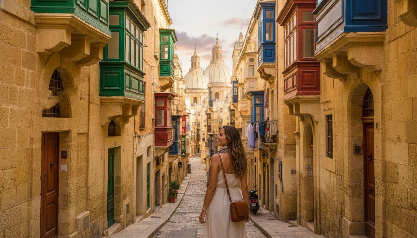 Hidden alley in Valletta Malta