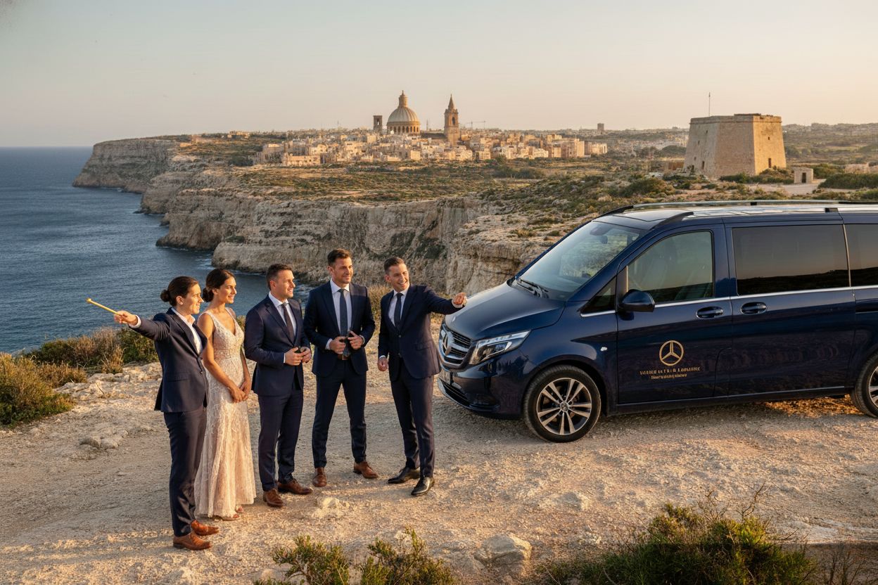  Group exploring Valletta, Mdina, Rabat and Dingli Cliffs on tour