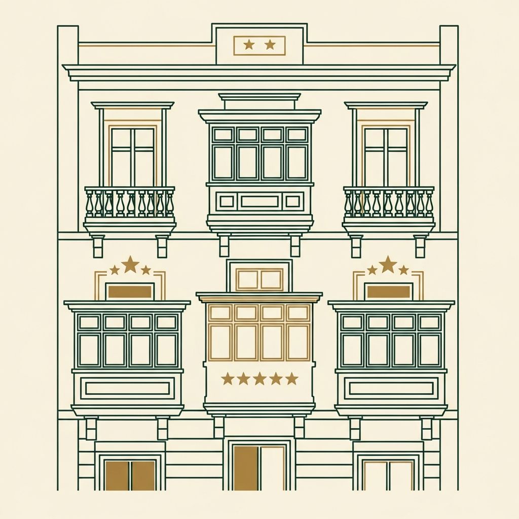 Illustration d’un bâtiment hôtelier à plusieurs étages