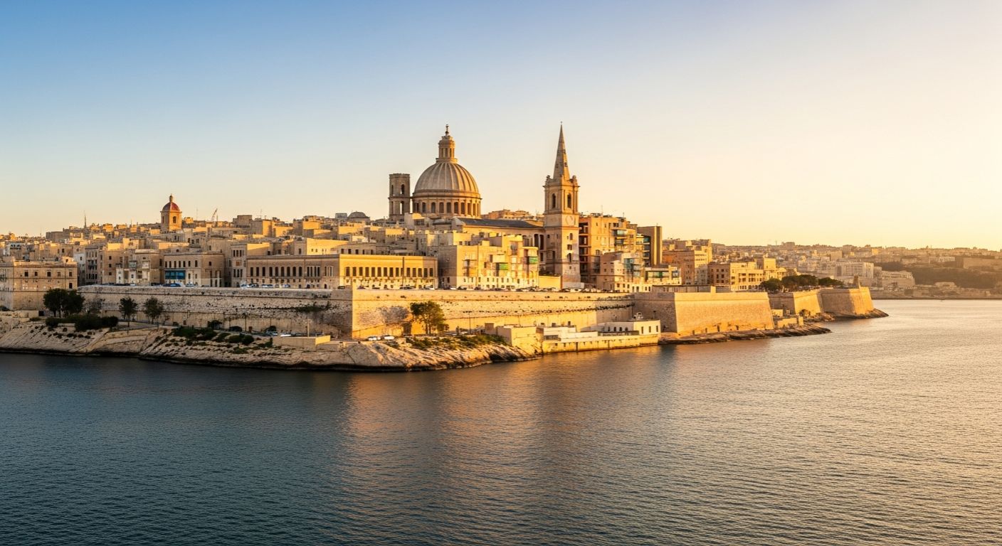 Vue rapprochée de La Valette en lumière dorée