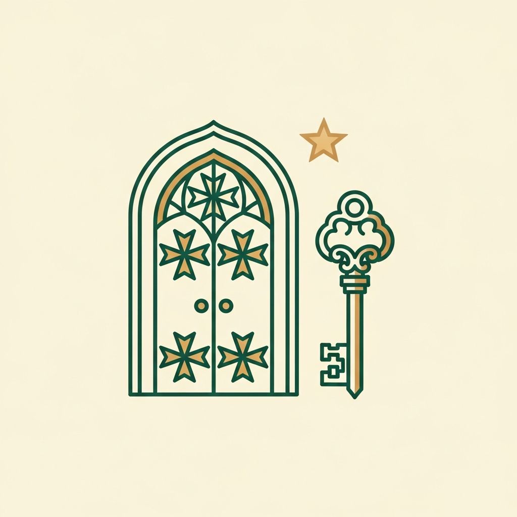 Porte décorative avec clé ancienne